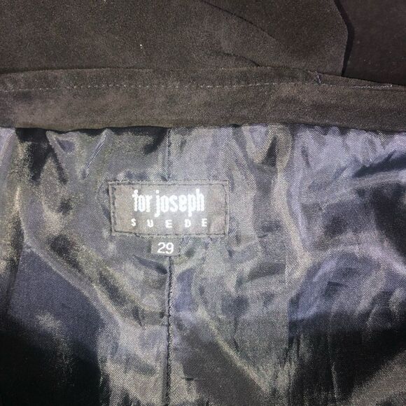 Vintage For Joseph Long Leather Suede Skirt Sz 29x36 - Picture 2 of 5